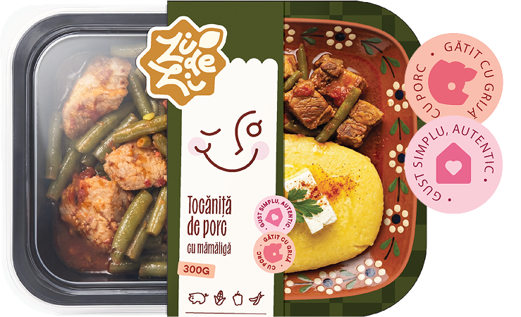 Tocăniță de porc cu mămăligă