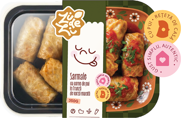 Sarmale cu carne de pui în frunză de varză murată